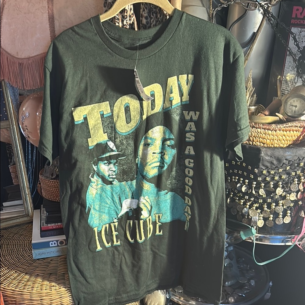 Rue21 Black Graphic 'Today' Ice Cube Tee with Green Accents
